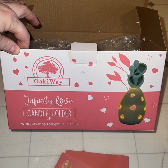 NEW OakiWay Her Infinity Love Candle Holder Statue W/Flickering LED - Picture 6 of 7